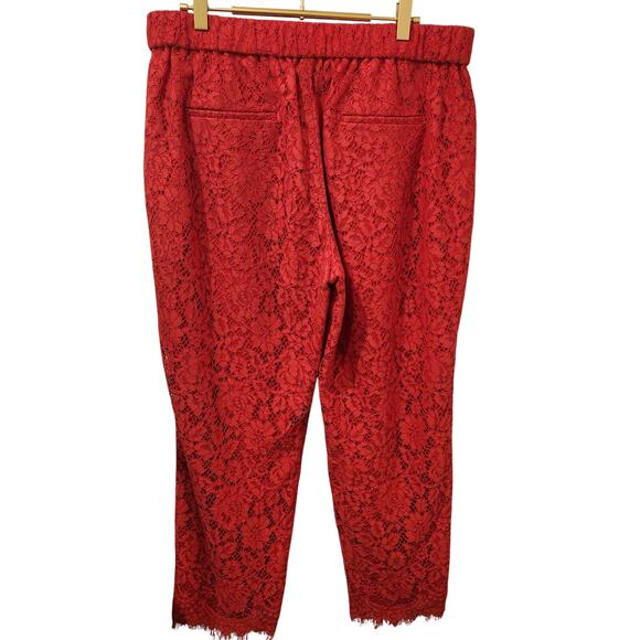 J. Crew red lace pull-on pants size 12 - Picture 3 of 6